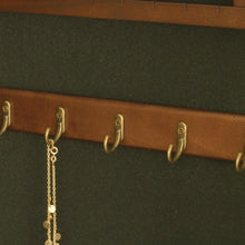 Load image into Gallery viewer, Wall Mount Jewelry Armoire Cabinet and Mirror in Oak Wood Finish