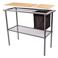 Load image into Gallery viewer, Outdoor Metal Garden Bench Work Table with Wood Top