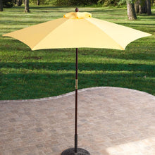 Load image into Gallery viewer, Yellow 7.5-Ft Patio Umbrella with Dark Mahogany Stained Pole