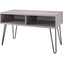 Load image into Gallery viewer, Modern TV Stand in Oak Finish with Mid-Century Style Metal Legs