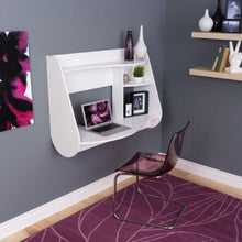 Load image into Gallery viewer, White Modern Wall-Mount Laptop Computer Desk in White