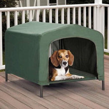 Load image into Gallery viewer, Portable Outdoor Dog House Elevated Covered  Doggy Cot Water-Resistant in Green