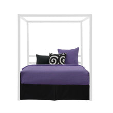 Load image into Gallery viewer, Queen size Modern White Metal Canopy Bed - No Box-Springs Required