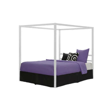 Load image into Gallery viewer, Queen size Modern White Metal Canopy Bed - No Box-Springs Required