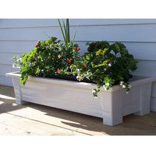 Load image into Gallery viewer, Lightweight Durable Plastic Resin Rectangular Garden Planter in White