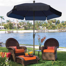 Load image into Gallery viewer, 7.5-Ft Patio Umbrella for Outdoor Garden with Tilt Navy Shade and Champagne Pole