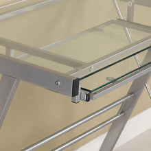 Load image into Gallery viewer, Modern Corner Computer Desk in Metal and Glass