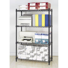 Load image into Gallery viewer, 4-Shelf Black Metal Wire Shelving Unit - Each Shelf Holds up to 350 lbs