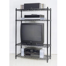 Load image into Gallery viewer, 4-Shelf Black Metal Wire Shelving Unit - Each Shelf Holds up to 350 lbs