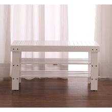 Load image into Gallery viewer, Solid Wood Shoe Rack Entryway Storage Bench in White