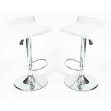Load image into Gallery viewer, Set of 2 - Modern Chrome Air Lift Swivel Bar Stool with White Seat