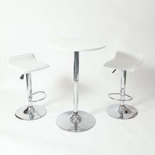 Load image into Gallery viewer, Set of 2 - Modern Chrome Air Lift Swivel Bar Stool with White Seat