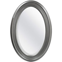 Load image into Gallery viewer, Oval Round Bathroom Mirror with Wall Hangers and Silver Frame