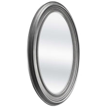 Load image into Gallery viewer, Oval Round Bathroom Mirror with Wall Hangers and Silver Frame