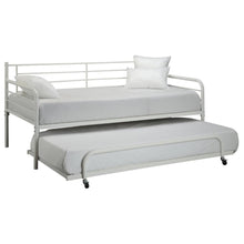 Load image into Gallery viewer, Twin size Roll Out Trundle Bed Frame in White Metal