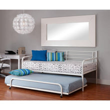 Load image into Gallery viewer, Twin size Roll Out Trundle Bed Frame in White Metal