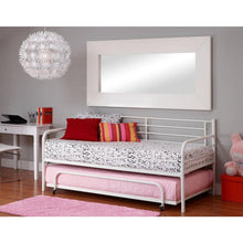 Load image into Gallery viewer, Twin size Roll Out Trundle Bed Frame in White Metal