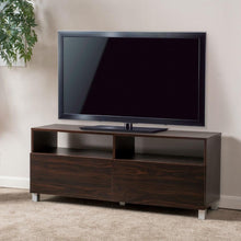 Load image into Gallery viewer, Dark Walnut Finish Contemporary TV Stand - Accommodates up to 50-inch TV
