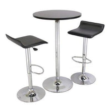 Load image into Gallery viewer, Set of 2 Modern Air-Lift Adjustable Bar Stools with Black Seat