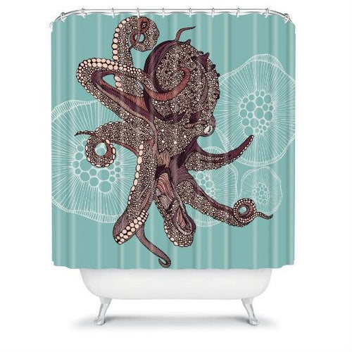 60 x 72 inch Water Proof Polyester Octopus Shower Curtain