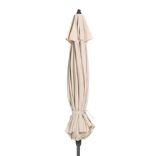 Load image into Gallery viewer, Outdoor 9-Ft Metal Patio Umbrella with Tilt and Crank Lift in Red and White Stripe