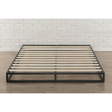 Load image into Gallery viewer, Queen size 6-inch Low Profile Metal Platform Bed Frame with Wooden Slats