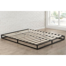Load image into Gallery viewer, Queen size 6-inch Low Profile Metal Platform Bed Frame with Wooden Slats
