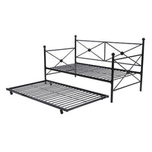 Load image into Gallery viewer, Twin size Contemporary Daybed and Trundle Set in Black Metal Finish