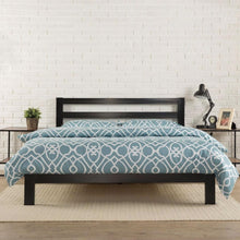 Load image into Gallery viewer, Full size Heavy Duty Metal Platform Bed Frame with Headboard and Wood Slats