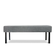 Load image into Gallery viewer, Modern Grey Linen Upholstered Memory Foam Button-Tufted Accent Bench