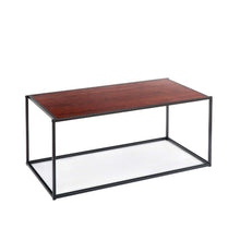 Load image into Gallery viewer, Modern Classic Coffee Table with Steel Frame and Brown Wood Grain Panels