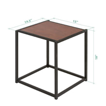 Load image into Gallery viewer, Contemporary End Table Nightstand with Brown Wood Finish Top