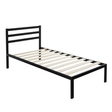 Load image into Gallery viewer, Twin Modern Metal Platform Bed Frame with Headboard and Wood Slats