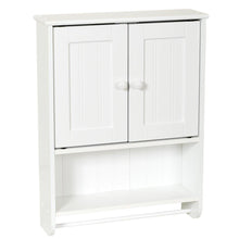 Load image into Gallery viewer, Wall Mount Bathroom Cabinet with Towel Bar in White Finish