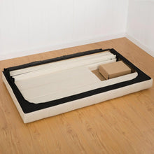 Load image into Gallery viewer, Twin size Contemporary Classic Taupe Fabric Upholstered Platform Bed with Tufted Headboard